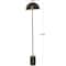 Black Metal Umbrella Style Floor Lamp with Marble Base 14" x 14" x 62"